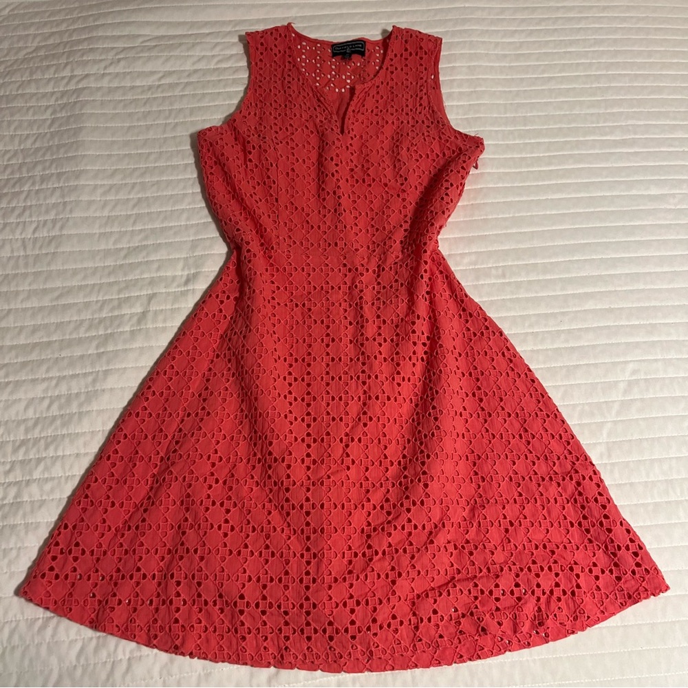 Elegant Coral Sleeveless Dress